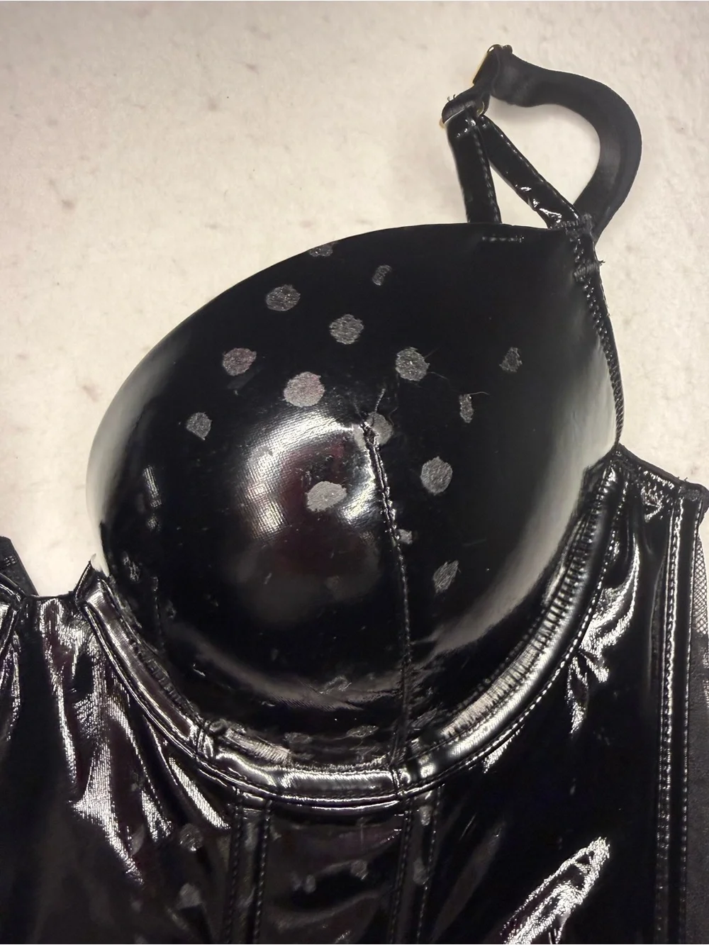Victoria Secret Womens Very Sexy Push Up Corset 36C Faux Leather Y2K Rave Grunge